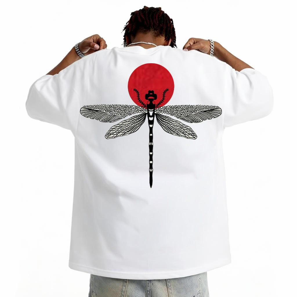 Crimson Sun Dragonfly Minimal Tee
