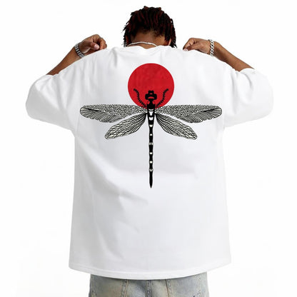 Crimson Sun Dragonfly Minimal Tee